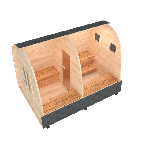 Fasssauna / Gartensauna / Banja / Viking 3,5 m mit Vorraum